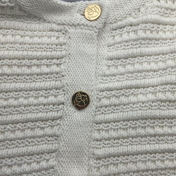 New Draper James XXL Cream Button Cardigan Cotton Lady Like Old Money - Picture 8 of 12